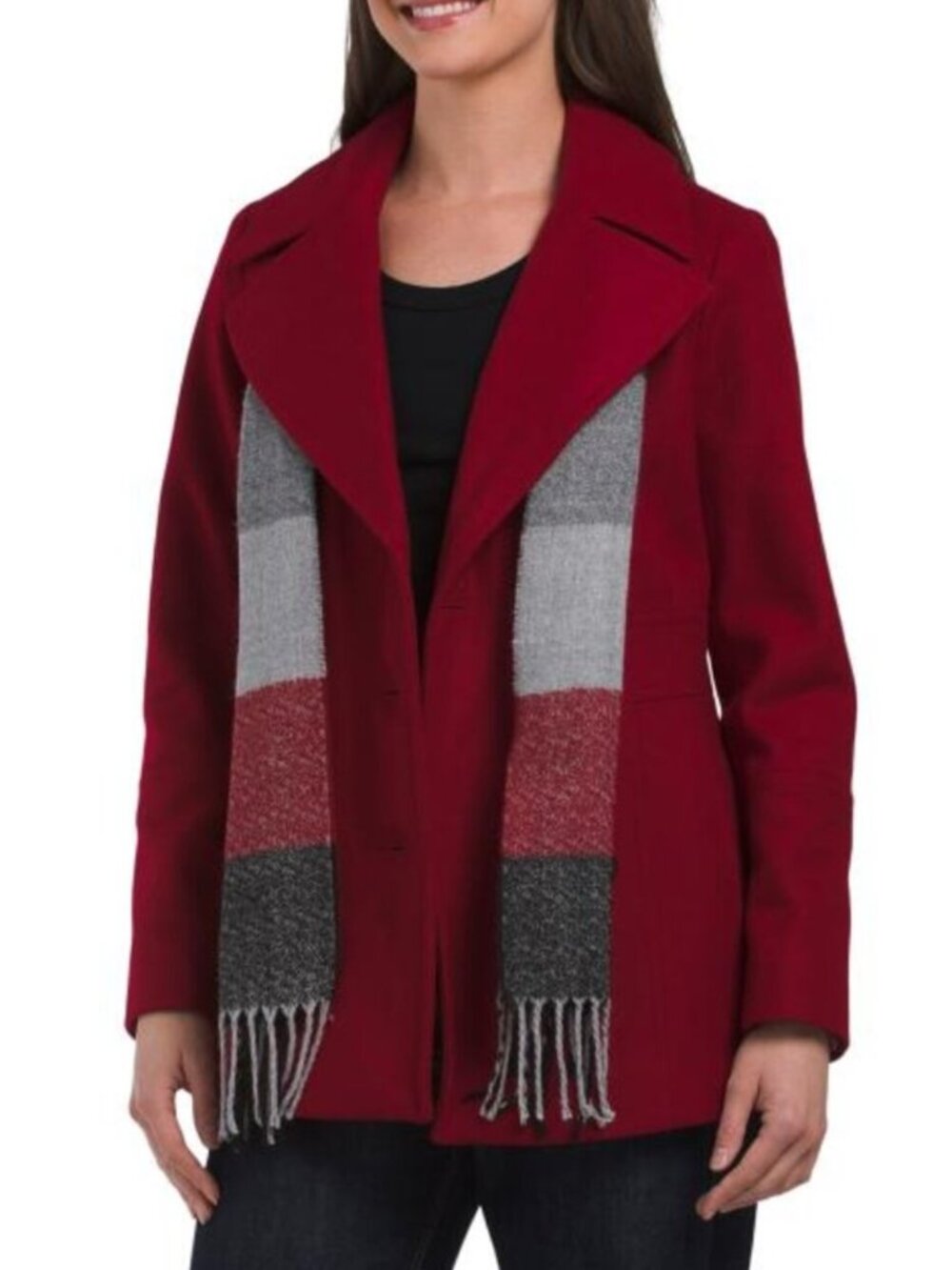 LONDON FOG Wool Blend Double Breasted Peacoat